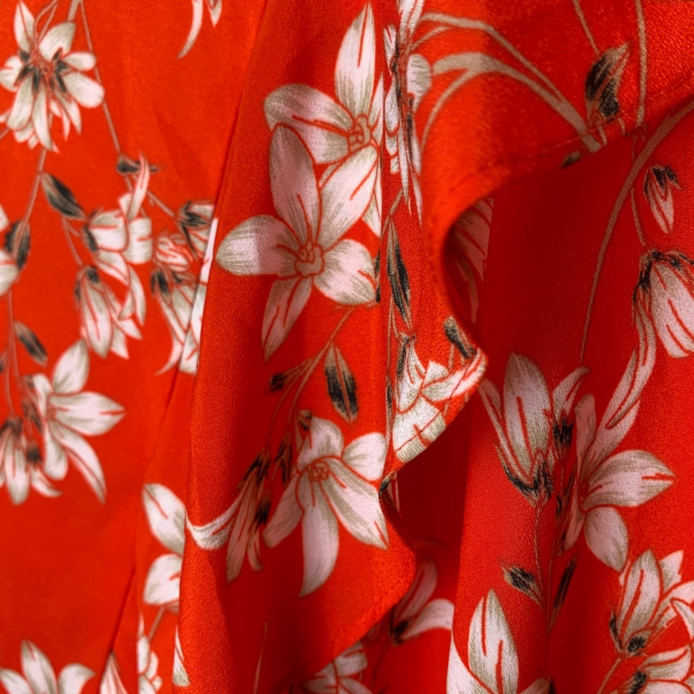CALVIN KLEIN women’s ruffle front skirt tango floral print size 12 - Picture 7 of 15